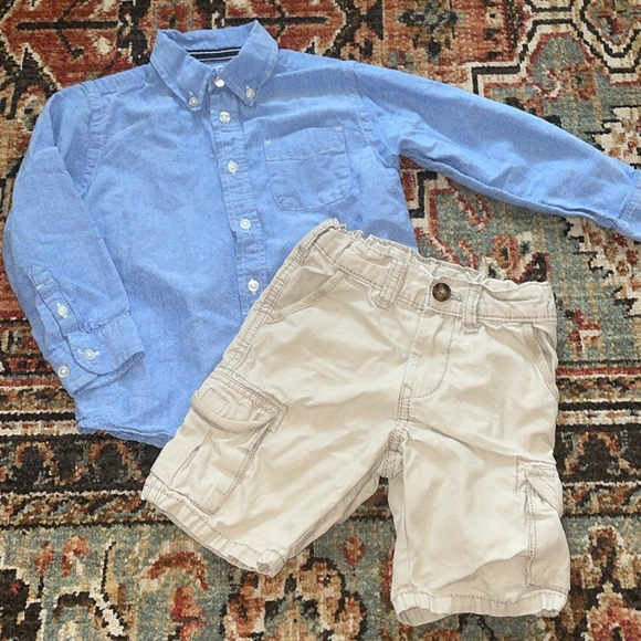 The Children's Place Other - 4T Outfit Blue & Khaki
